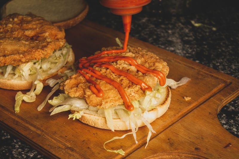 New starbird spicy chicken wrap with fresh vegetables